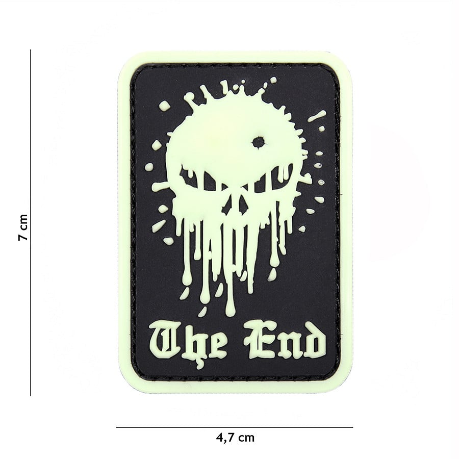 101 Skull The End 3D PVC Patch - Glow in the Dark