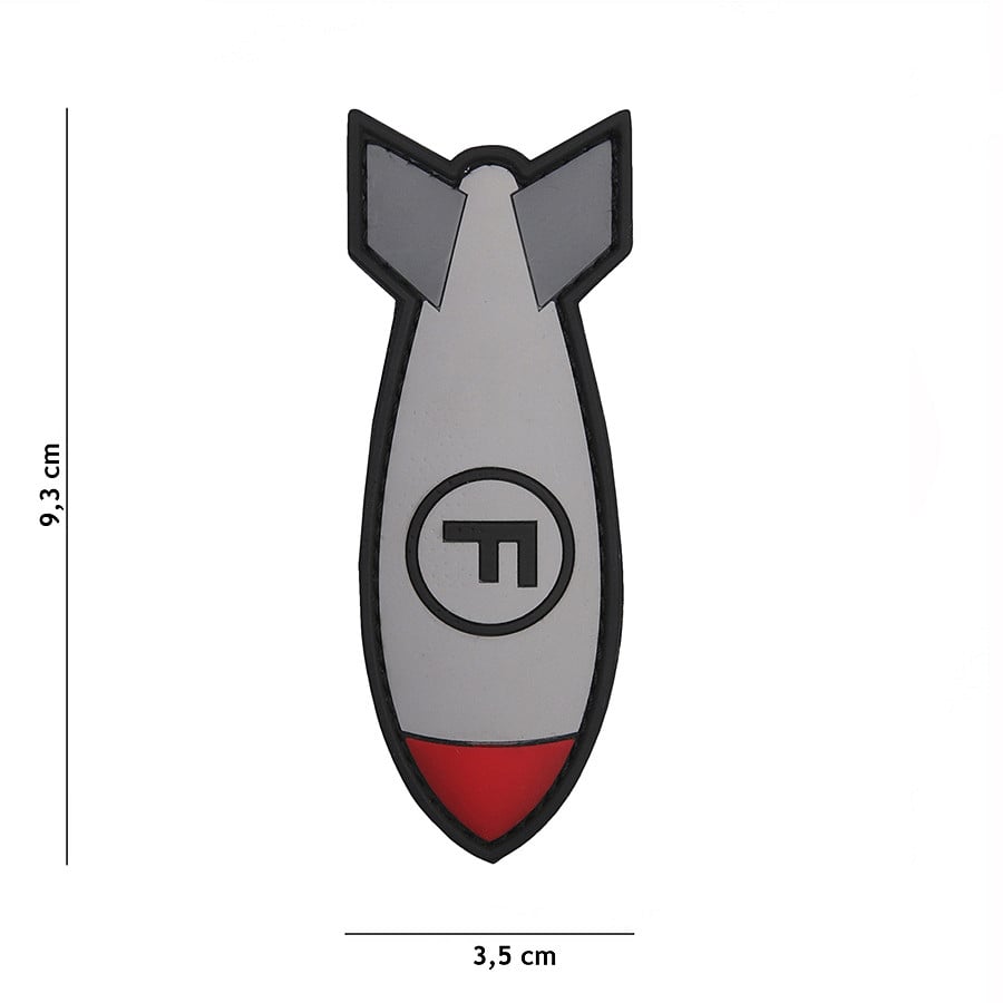 101 F Bomb 3D PVC Patch - Grey/Red