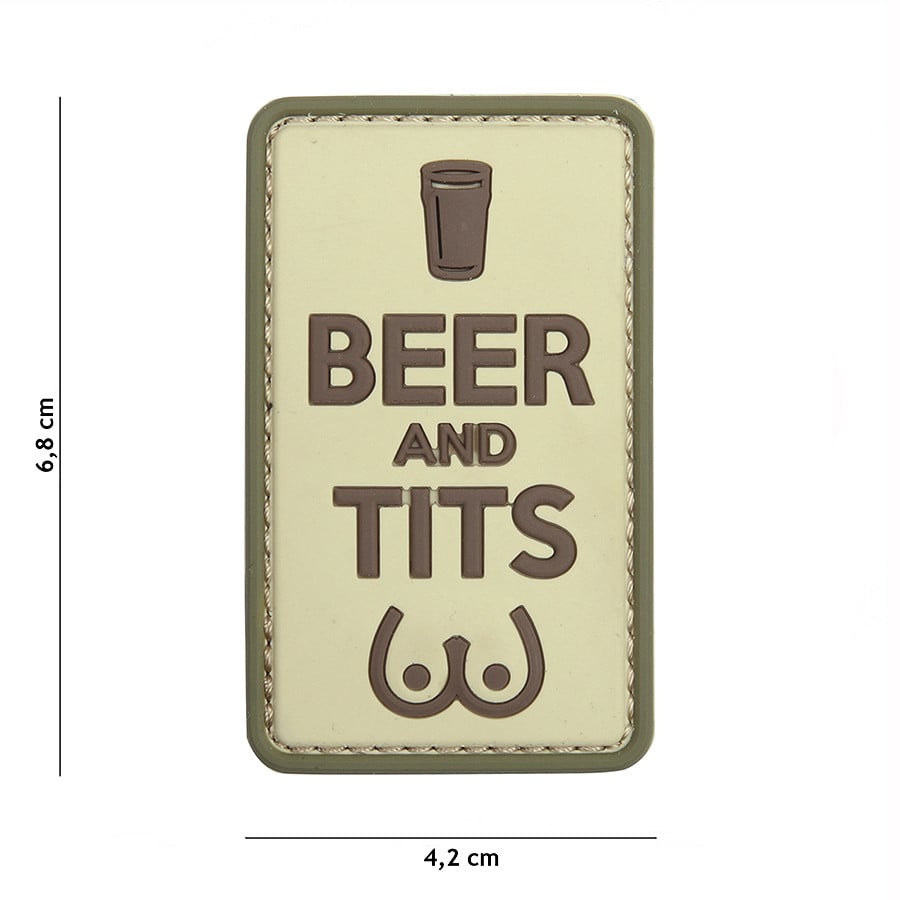 101 Beer & Tits 3D PVC Patch - Tan