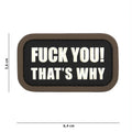 101 F*ck You That's Why 3D PVC Patch