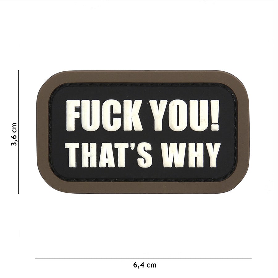 101 F*ck You That's Why 3D PVC Patch