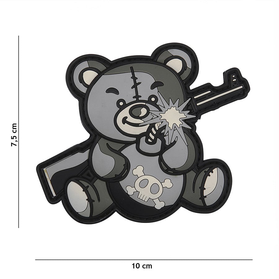 101 Terror Teddy 3D PVC Patch - Grey