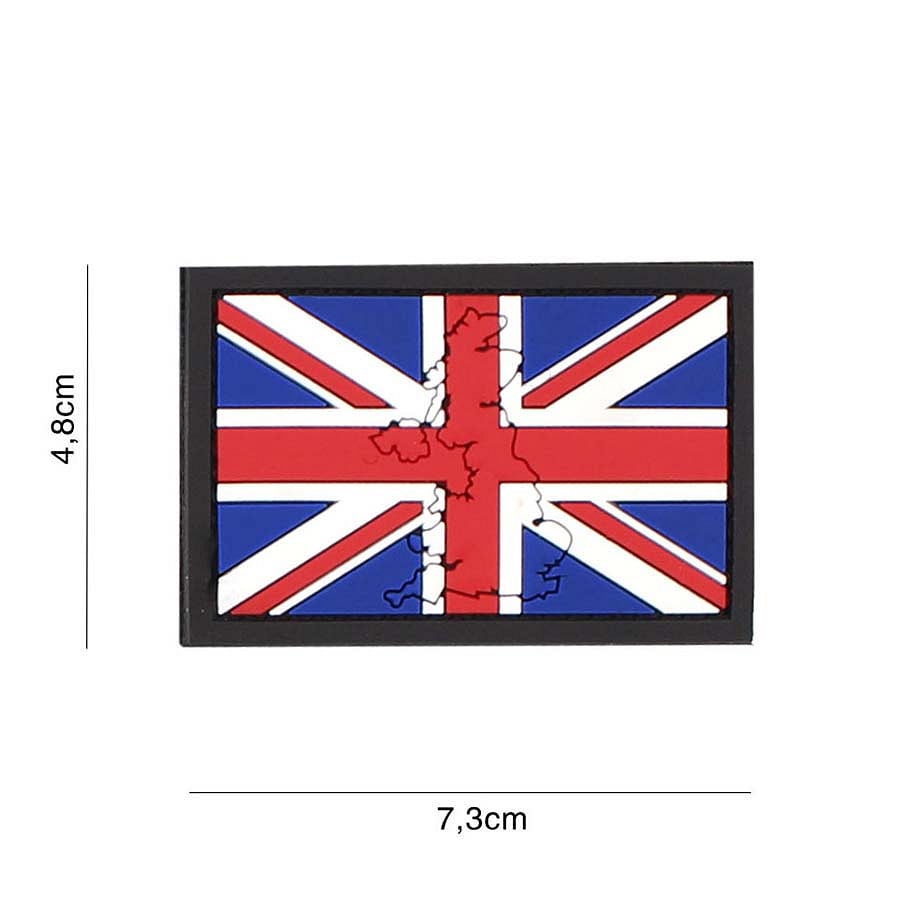 101 UK Flag with Map Contour 3D PVC Patch