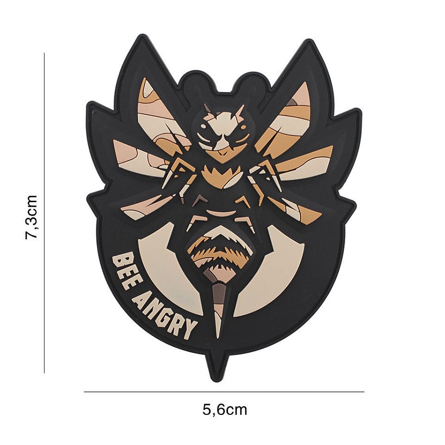 101 Bee Angry 3D PVC Patch - Woodland