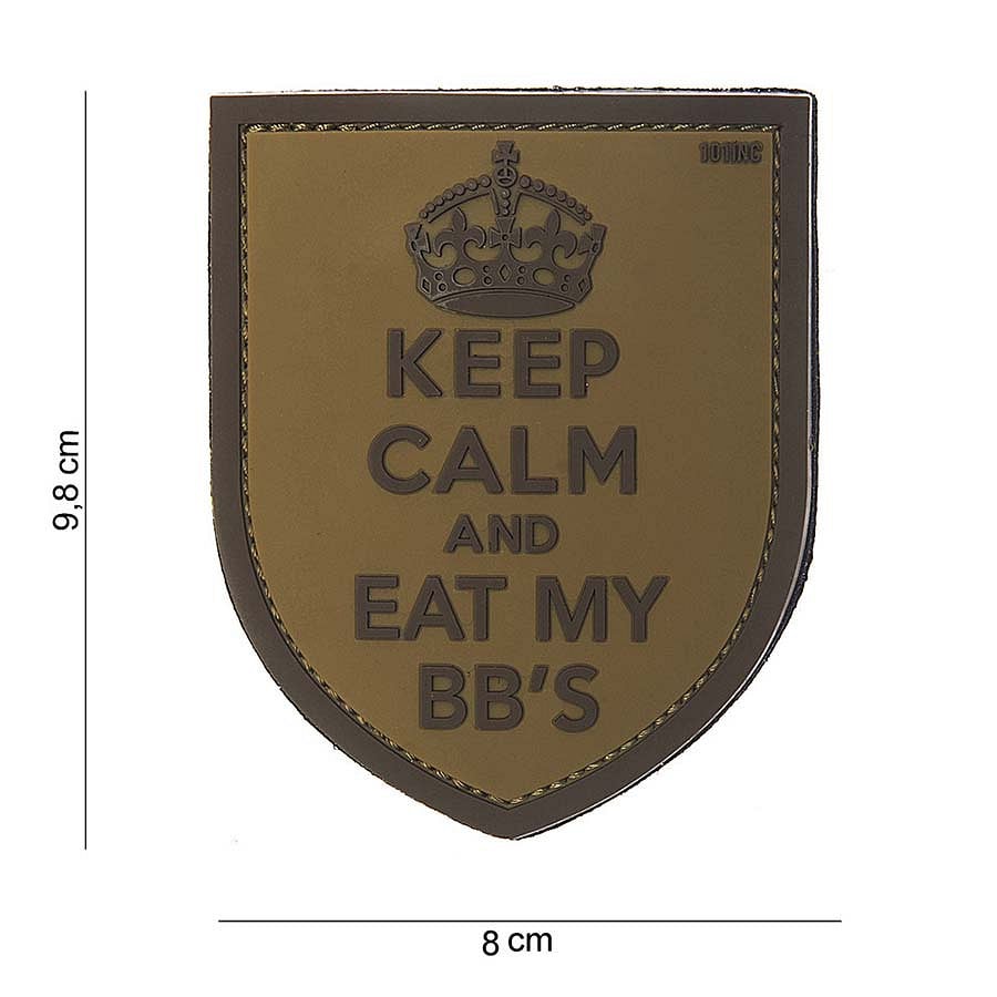 101 Keep Calm & Eat My BB's 3D PVC Patch - Tan