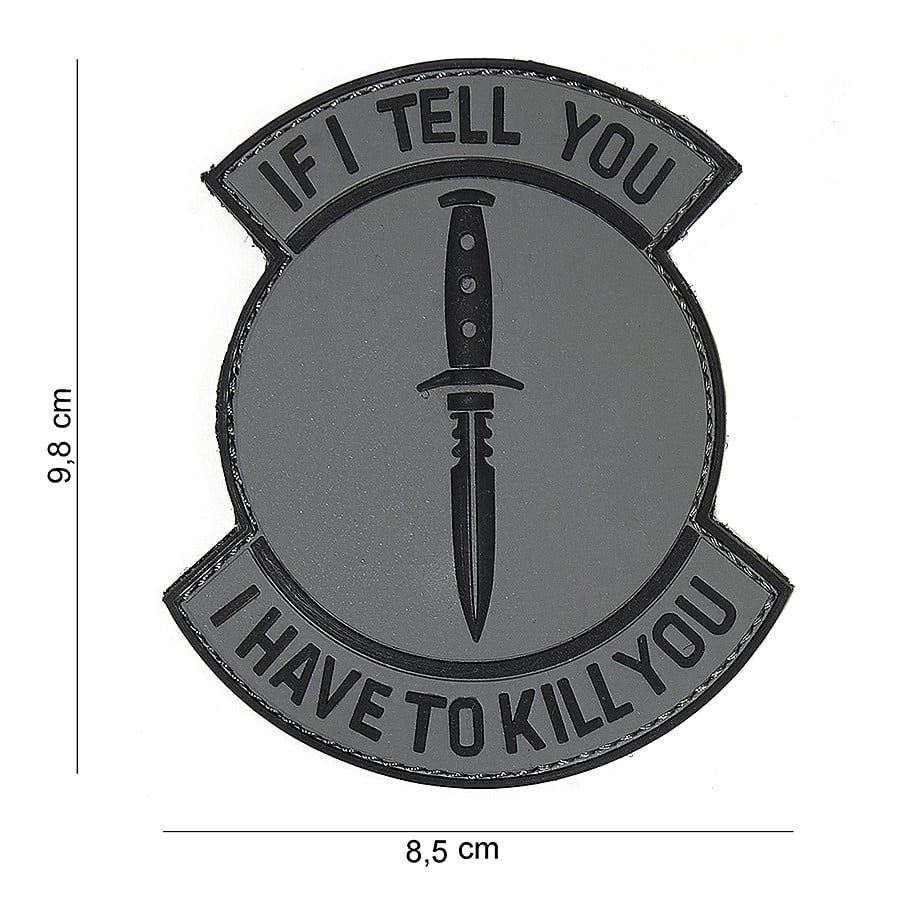 101 If I Tell You 3D PVC Patch - Grey/Black