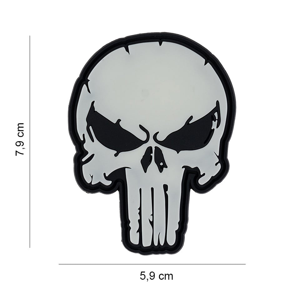 101 Punisher Skull Glow in the Dark 3D PVC Patch