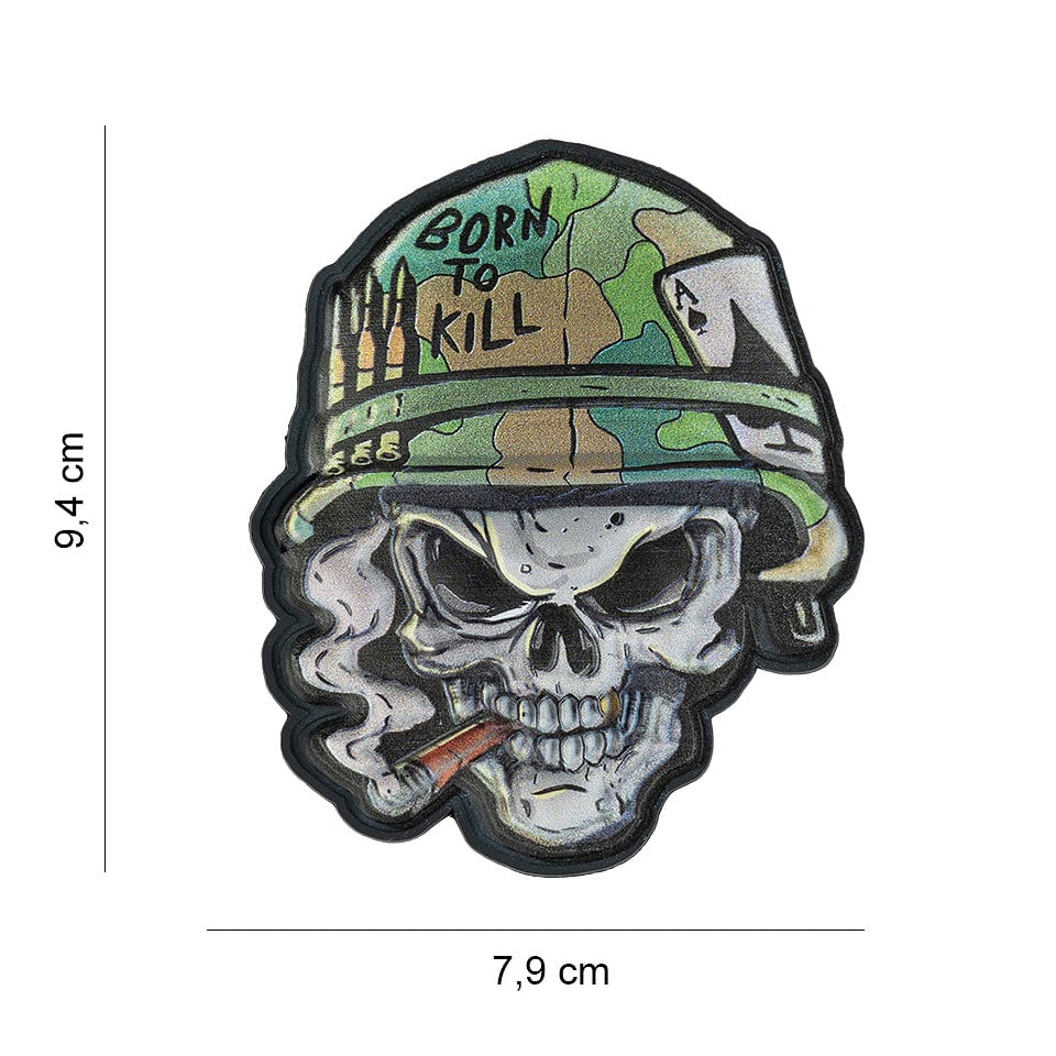 101 UV Skull Vietnam Ace 3D PVC Patch