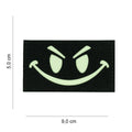 101 Evil Smiley Rectangle Laser Cut Fabric Patch - Glow in the Dark