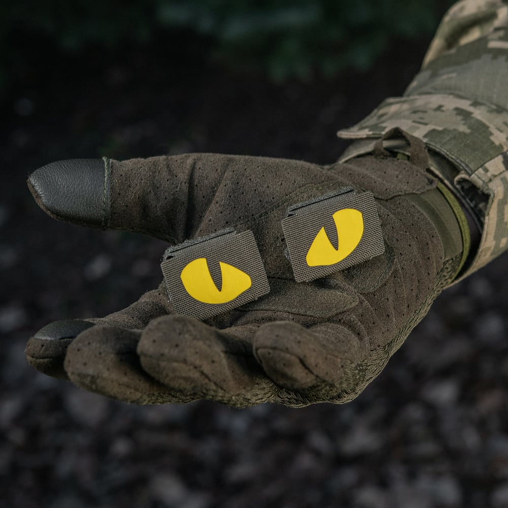 M-Tac Tiger Eyes Laser Cut Cordura Couple Patch - Ranger Green/Yellow