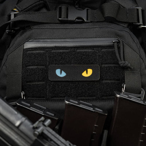 M-Tac Cat Eyes Lasercut Patch - Black/Blue/Yellow