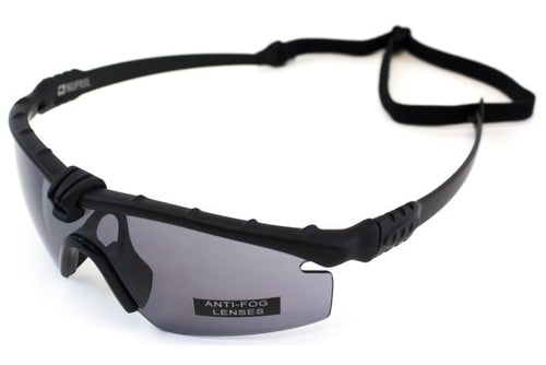Nuprol Battle Pro Eye Protection with Insert - Black Frame - Smoke Lens