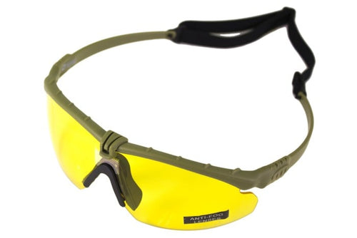 Nuprol Battle Pro Eye Protection - Green Frame - Yellow Lens
