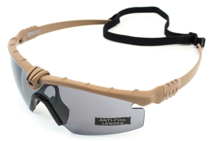 Nuprol Battle Pro Eye Protection with Insert - Tan Frame - Smoke Lens