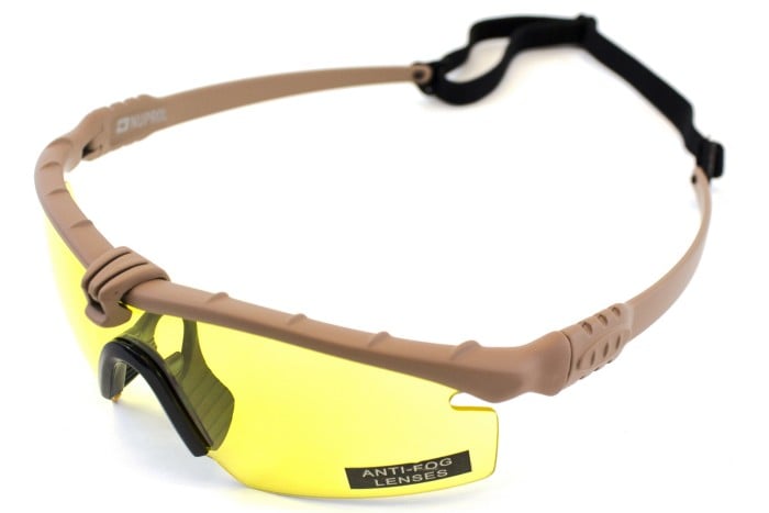 Nuprol Battle Pro Eye Protection - Tan Frame - Yellow Lens
