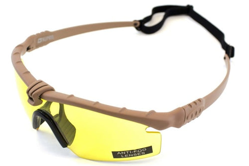 Nuprol Battle Pro Eye Protection - Tan Frame - Yellow Lens