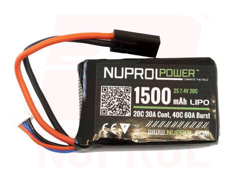 NP POWER 1500MAH 7.4V 20C PEQ MICRO LIPO