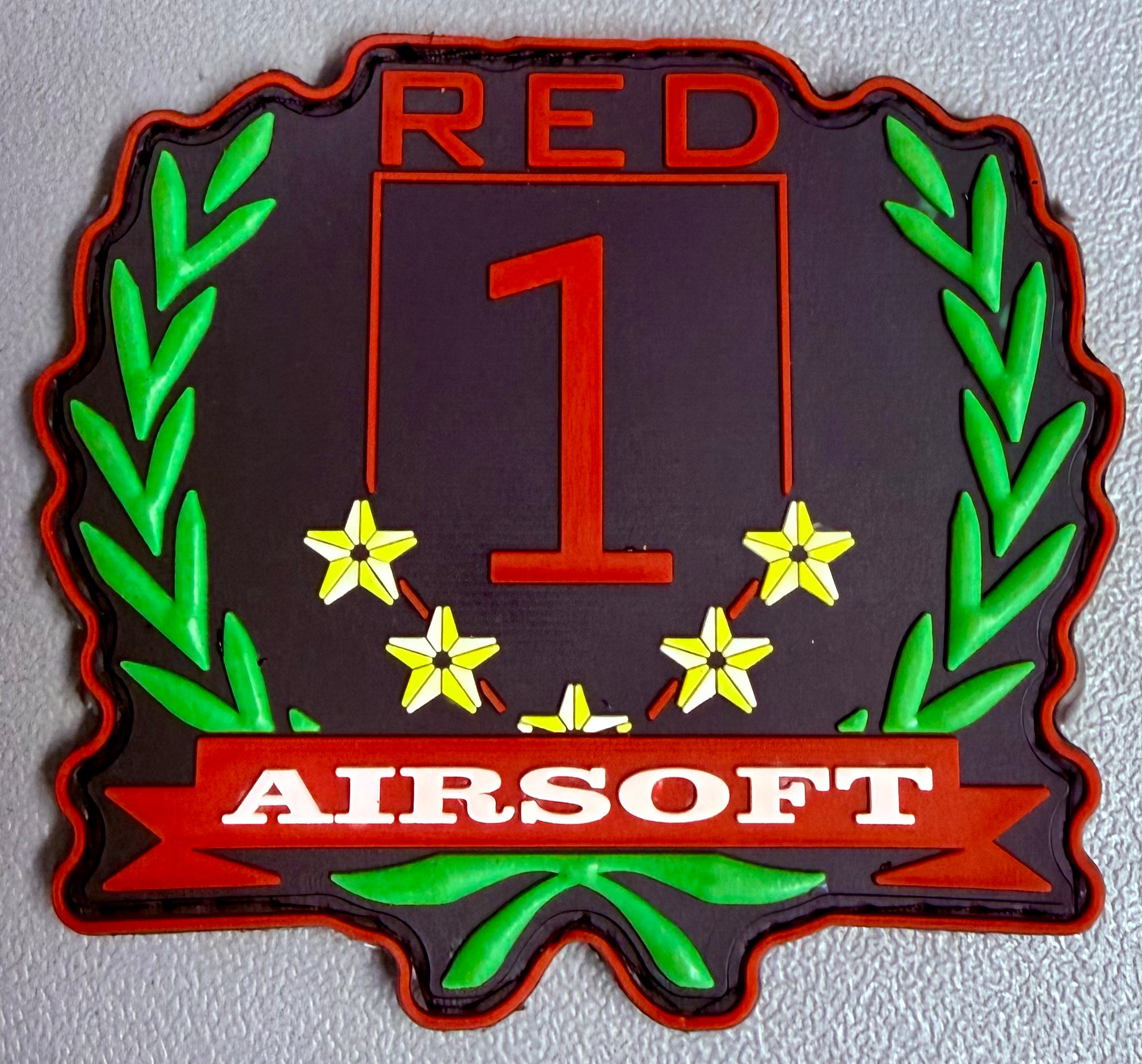Red 1 Airsoft Velcro Patch
