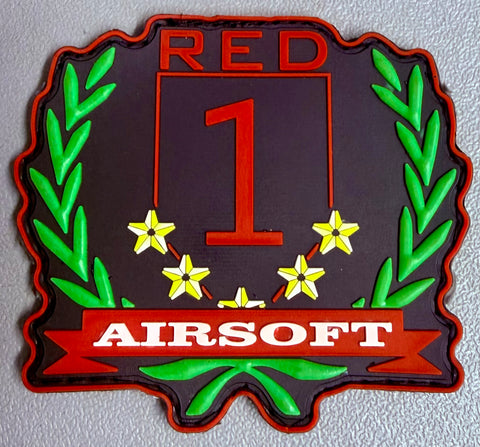 Red 1 Airsoft Velcro Patch