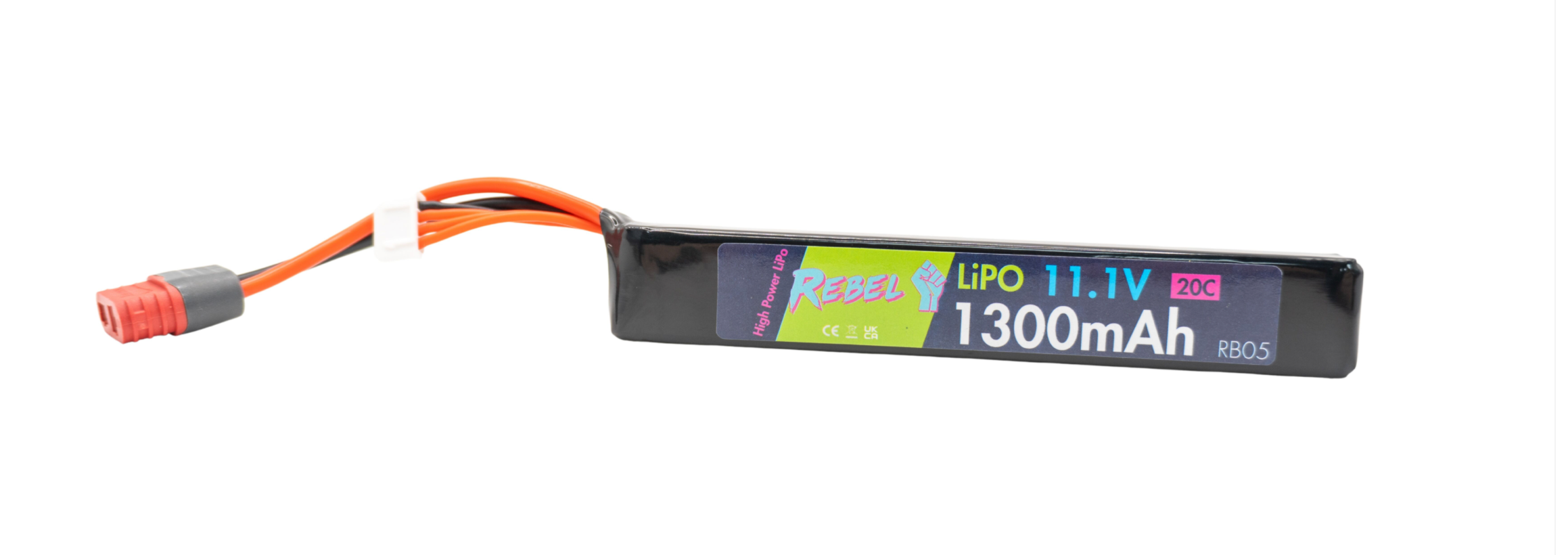 REBEL BATTERY - 1300MAH LIPO 11.1V 20C STICK - DEANS
