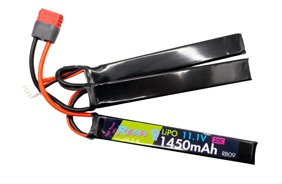 REBEL BATTERY - 1450MAH LIPO 11.1V 30C NUNCHUCK - DEANS