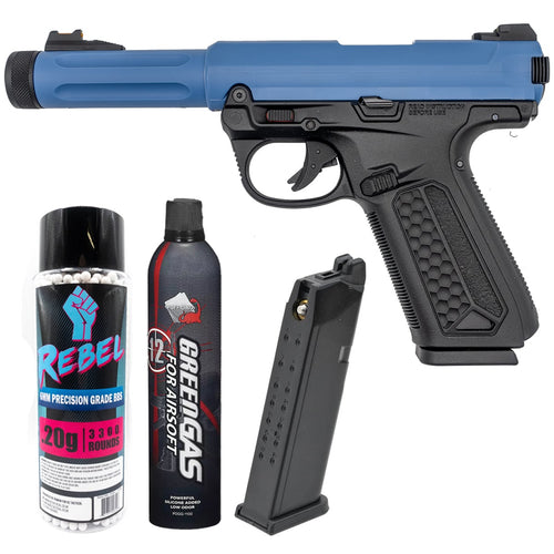 Action Army AAP-01 GBB Full/Semi Auto Pistol Bundle - Blue