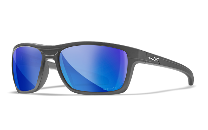 Wiley X KINGPIN - Matte Graphite Frame - CAPTIVATE Polarized Blue Mirror Lens