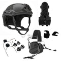 PTS x Earmor Flux Helmet + Comms Bundle-Black-Black