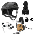 PTS x Earmor Flux Helmet + Comms Bundle-Black-Coyote Brown