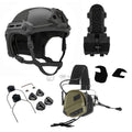 PTS x Earmor Flux Helmet + Comms Bundle-Black-Foliage Green