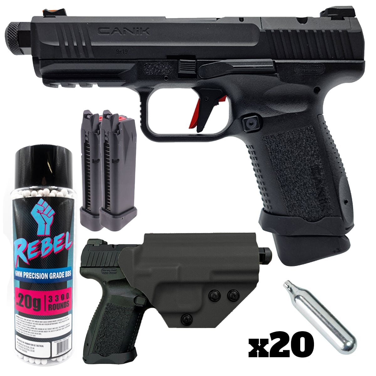 Cybergun CANiK TP9 Elite Complete Pistol Bundle - Black