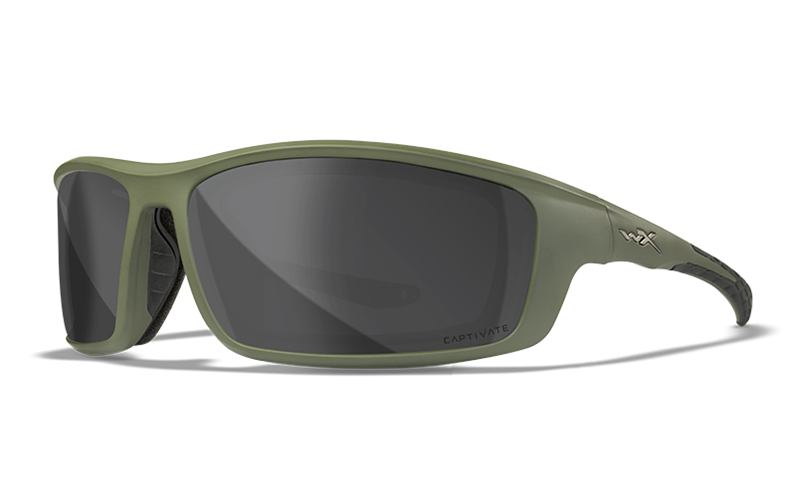 Wiley X GRID, Lenses: CAPTIVATE™ Polarized Grey, Frame: Matte Utility Green