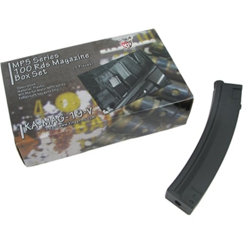 King Arms MP5 100 Round Mag 5 Pack