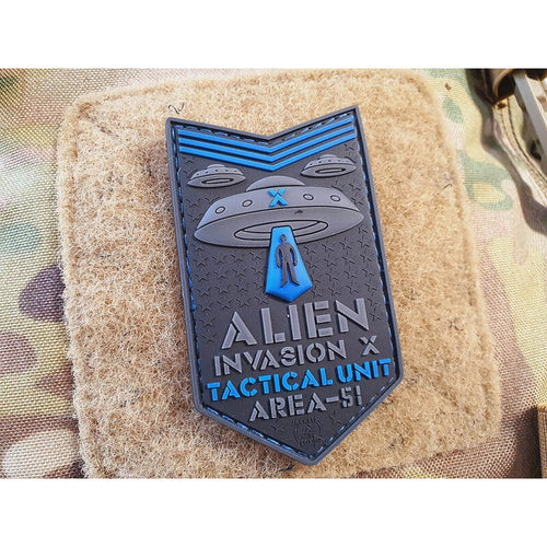 JTG Alien Invasion X Tactical Unit Area-51 3D Rubber Patch - Black/Blue