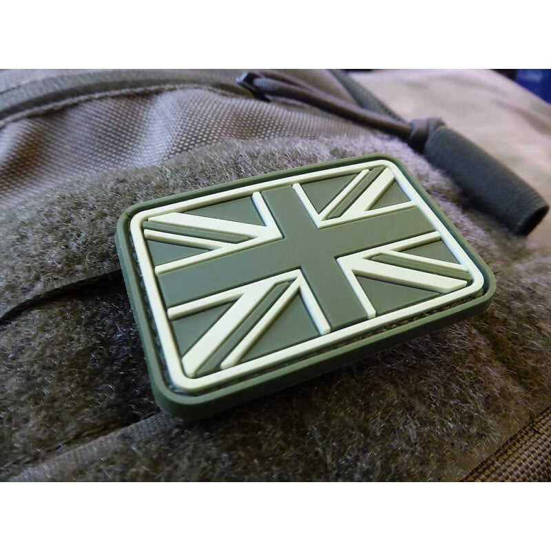 JTG UK Union Jack Flag 3D Rubber Patch - Forest