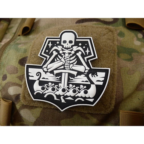 JTG Ghostship Skull 3D Rubber Patch - White