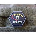 JTG I Need a Beer Hexagon 3D Rubber Patch