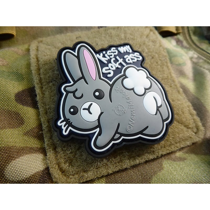 JTG Kiss My Soft Ass Bunny 3D Rubber Patch