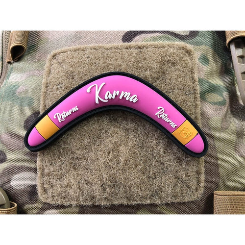JTG Karma Returns Boomerang 3D Rubber Patch - Pink