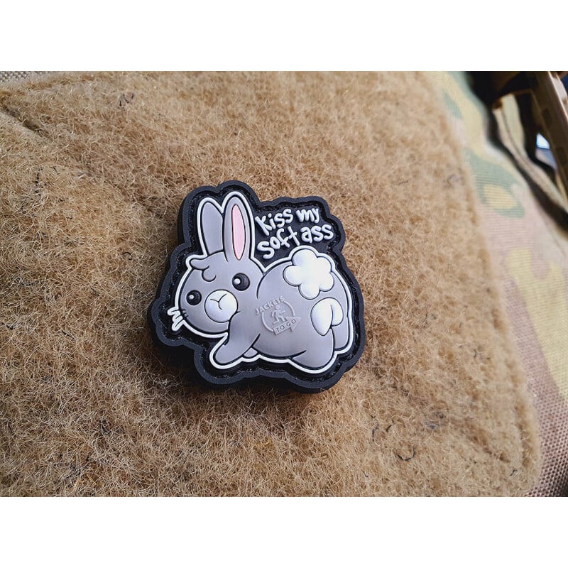 JTG Kiss My Soft Ass Bunny Micro 3D Rubber Patch