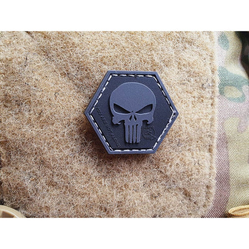 JTG Punisher Skull You Are Not Alone Hexagon 3D Rubber Patch