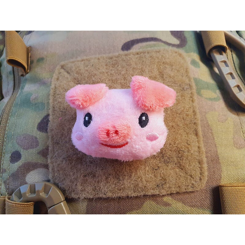JTG Smiling Pig Plush Patch (Velcro Backed)