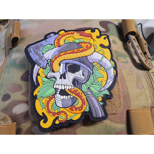 JTG Viking Skull Head Collector 3D Rubber Patch - Full Colour