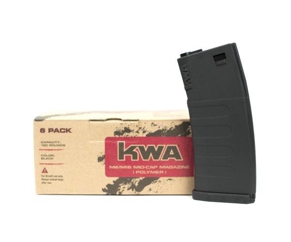 KWA K120 Polymer M4 Mid Cap 6 Pack - Black