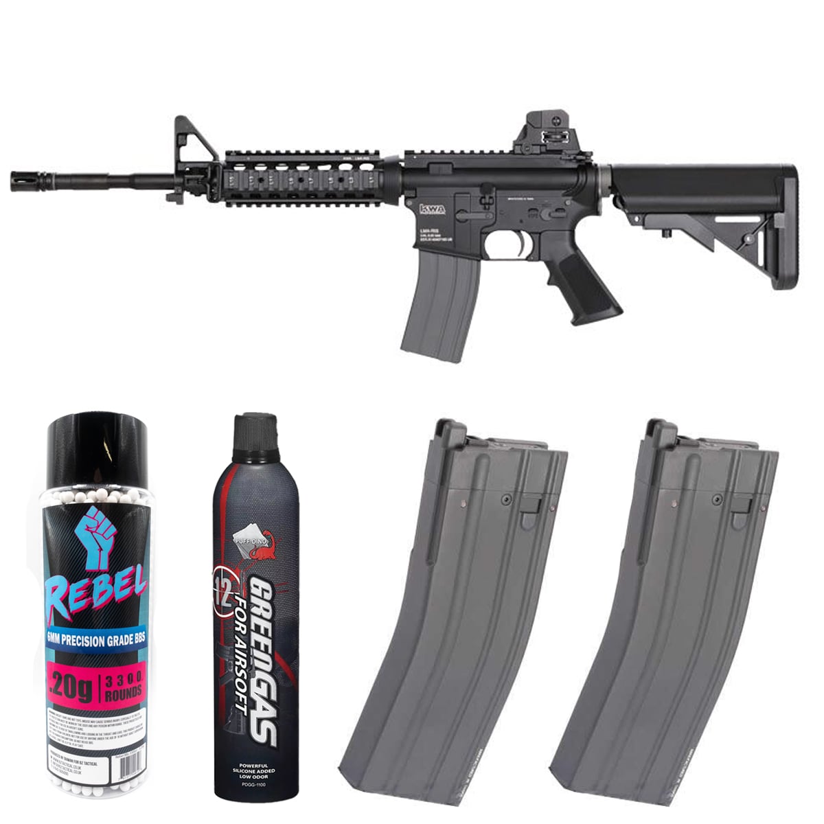 KWA LM4 RIS PTR Gas Blowback Rifle Bundle