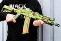 BZ x GearTech Custom-Painted Raven Evolution ORE AKS74U-TAC AEG + 3x 200 Round Mid Cap Magazines