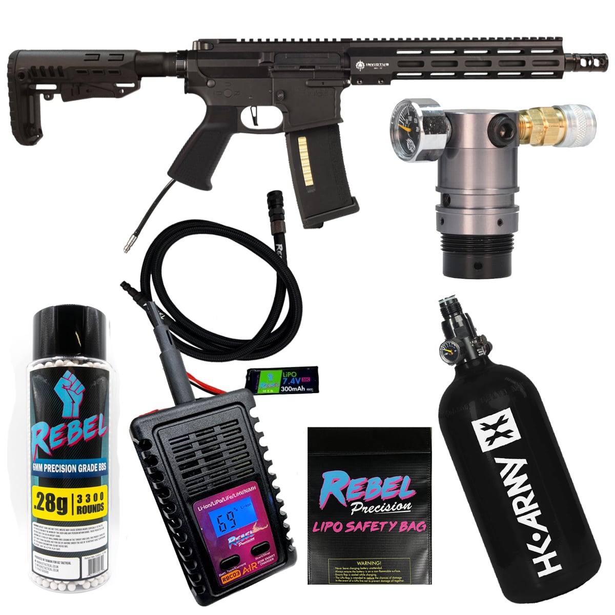 Wolverine MTW Billet Series - Tactical 10" SBR Premium HPA Bundle (Black)