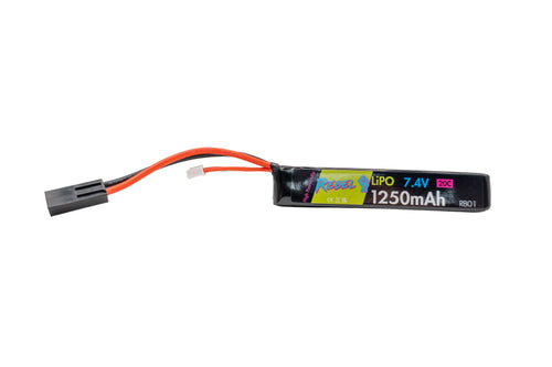 Rebel Battery - 1250mAh Lipo 7.4V 20C Stick - Mini Tamiya