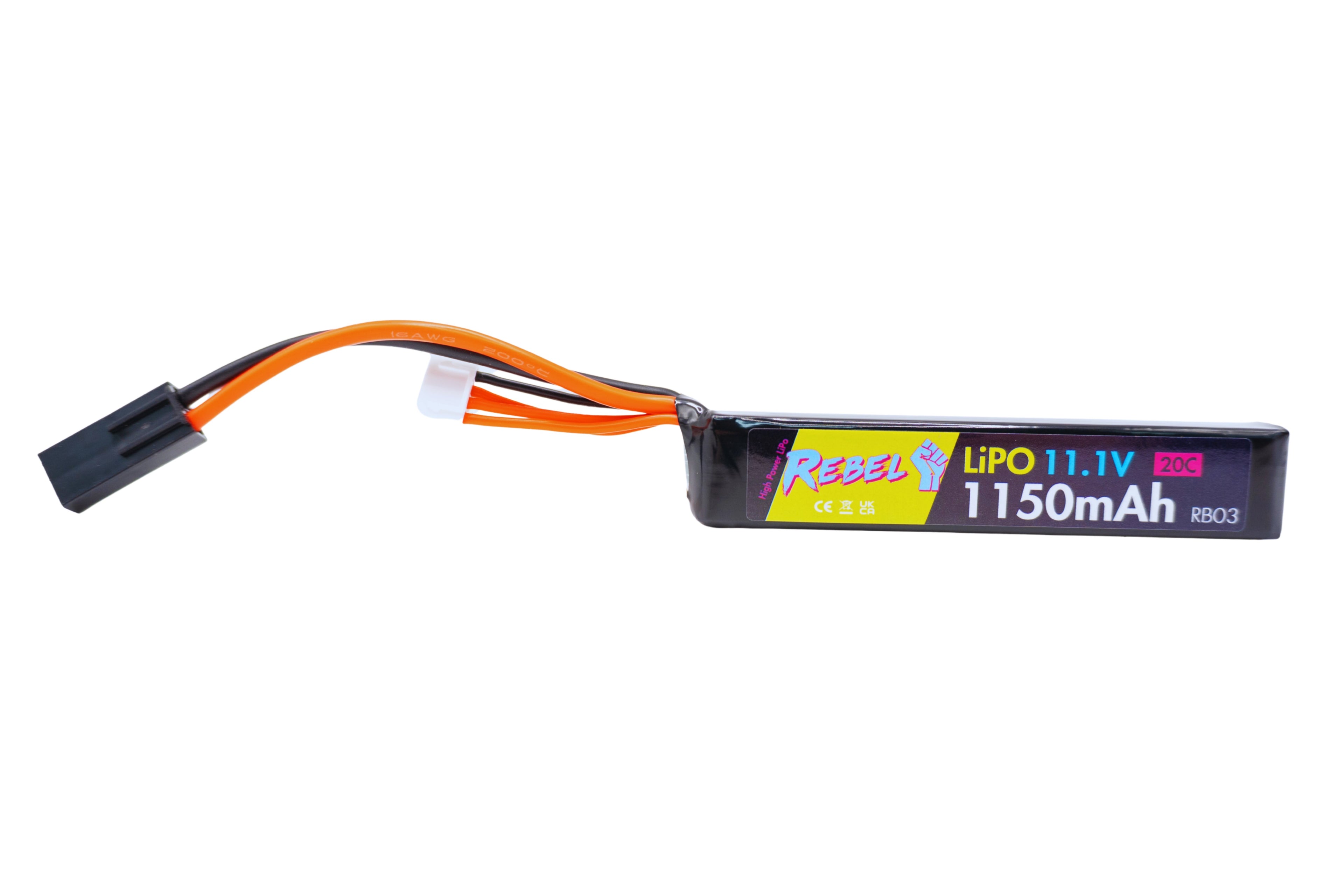 Rebel Battery - 1150mAh Lipo 11.1V 20C Stick - Mini Tamiya