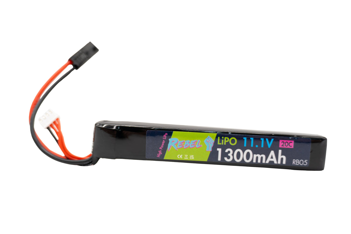 Rebel Battery - 1300mAh Lipo 11.1V 20C Stick - Mini Tamiya